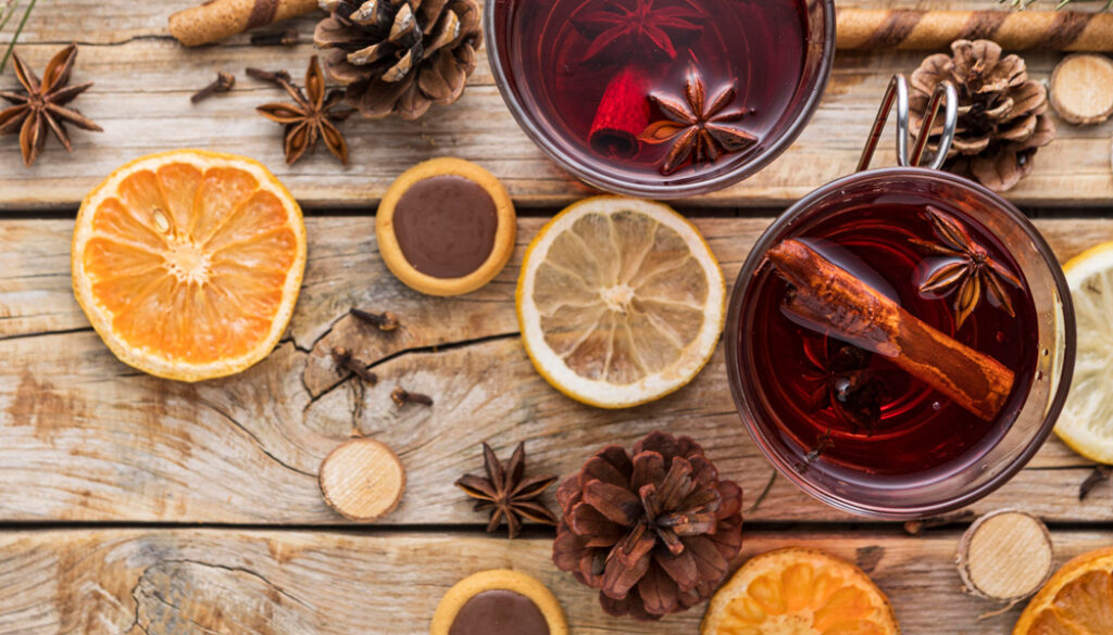 top-view-christmas-food-elements