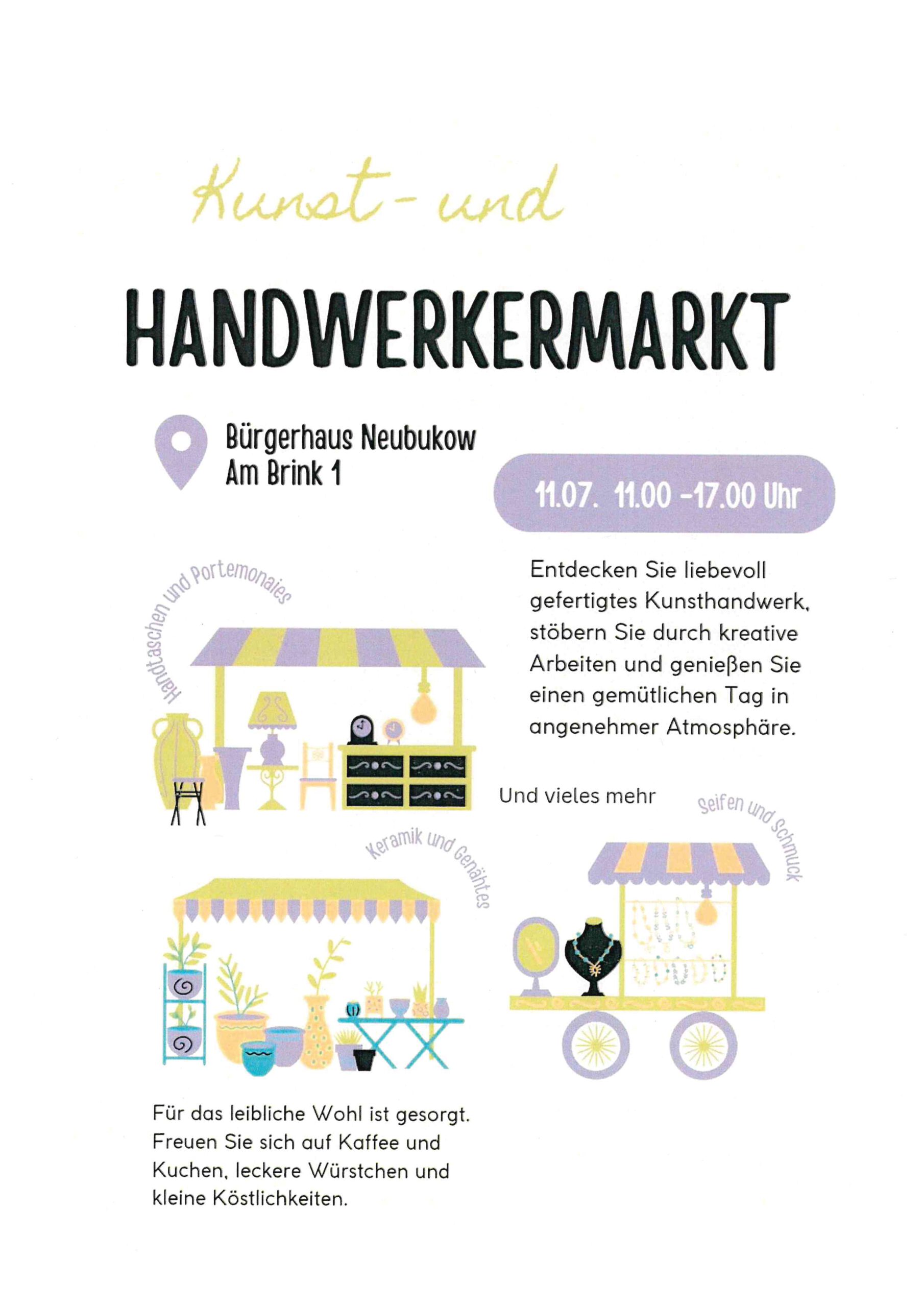 Kunst- und Handwerkermarkt Neubukow 2026